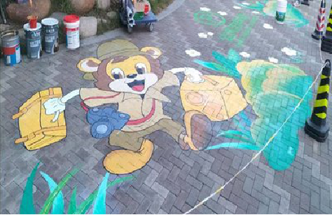  兴文夏季画地面彩绘会遇到的问题