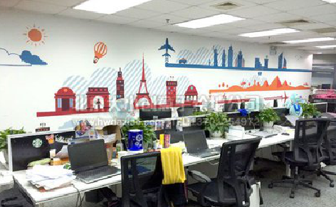 兴文教你设计办公室墙绘的方法。