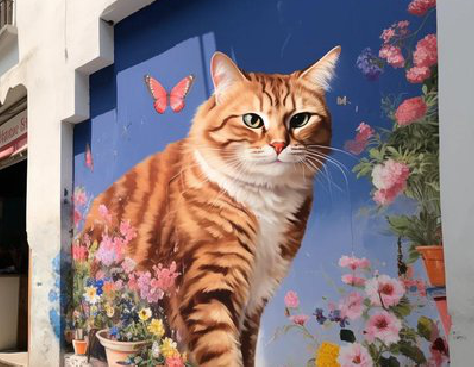  兴文自己绘制有个性的手绘墙